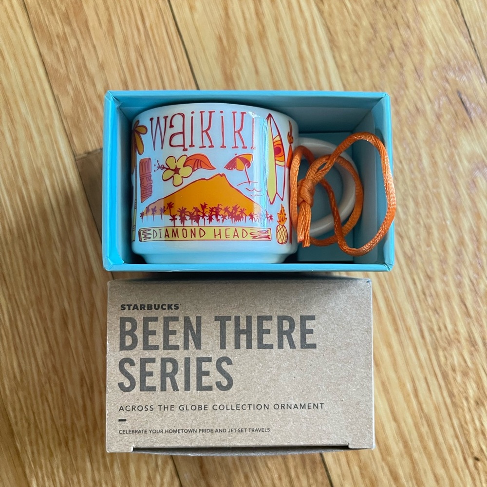 Starbucks WAIKIKI Been There Series ORNAMENT Orange Ceramic Mini Mug 2oz